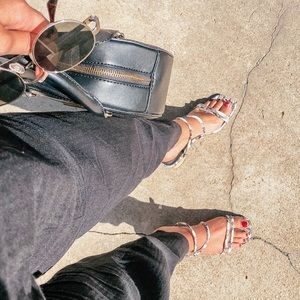 Mi,Mi Snake skin genuine leather sandals
